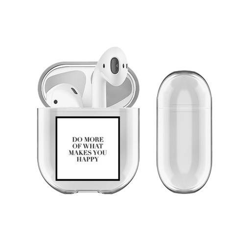 Monika Strigel Fashion Typo Happy Clear Hard Crystal Cover for Apple AirPods 1 1st Gen / 2 2nd Gen Charging Case