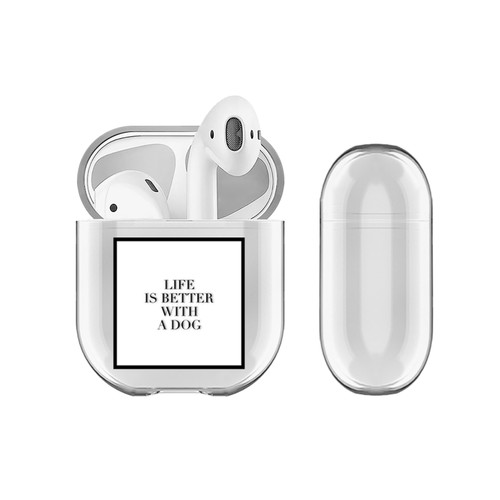 Monika Strigel Fashion Typo Life Clear Hard Crystal Cover for Apple AirPods 1 1st Gen / 2 2nd Gen Charging Case