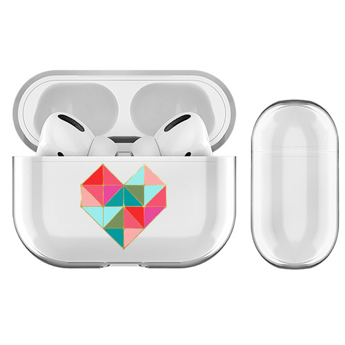 Monika Strigel Geo Hearts Colourful Clear Hard Crystal Cover for Apple AirPods Pro Charging Case