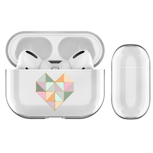 Monika Strigel Geo Hearts Mint Clear Hard Crystal Cover for Apple AirPods Pro Charging Case