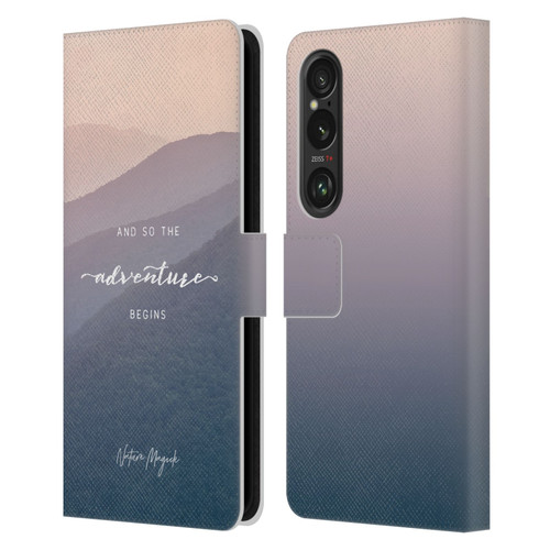 Nature Magick So The Adventure Begins Quote Mountains Leather Book Wallet Case Cover For Sony Xperia 1 VI 5G