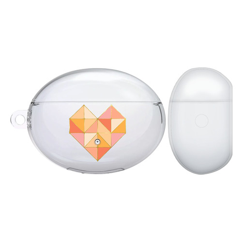 Monika Strigel Geo Hearts Orange Clear Hard Crystal Cover for Huawei Freebuds 4
