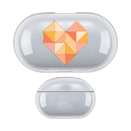 Monika Strigel Geo Hearts Orange Clear Hard Crystal Cover for Samsung Galaxy Buds / Buds Plus