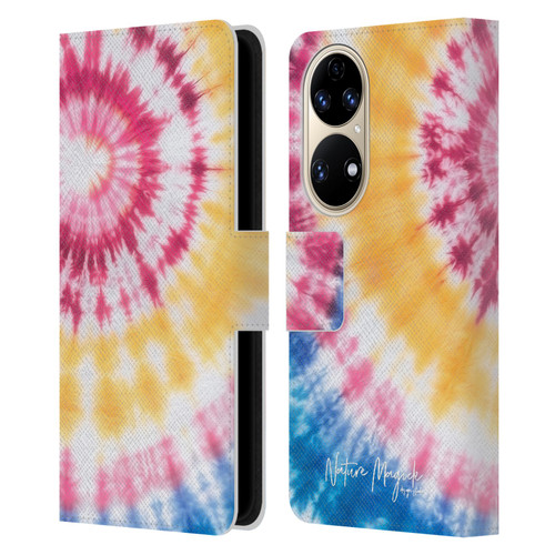 Nature Magick Color Tints Tricolor Leather Book Wallet Case Cover For Huawei P50