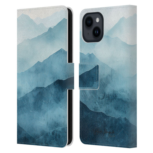 Nature Magick Fascinating Hills Blue Range Leather Book Wallet Case Cover For Apple iPhone 15