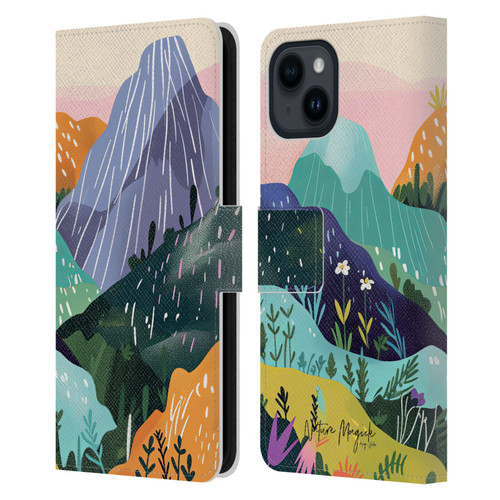Nature Magick Fascinating Hills Colors Leather Book Wallet Case Cover For Apple iPhone 15