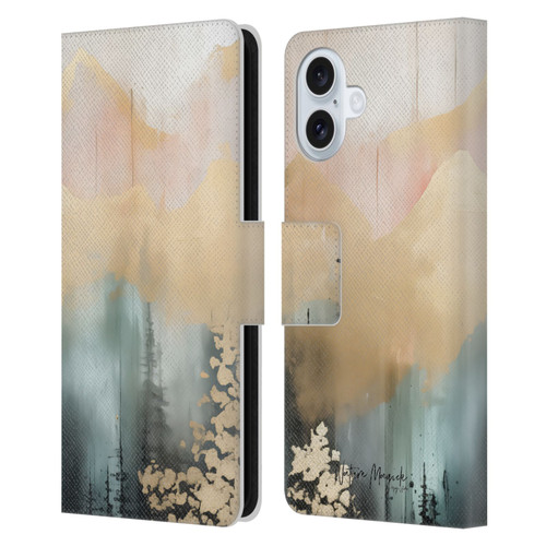 Nature Magick Fascinating Hills Watercolor Leather Book Wallet Case Cover For Apple iPhone 16 Plus