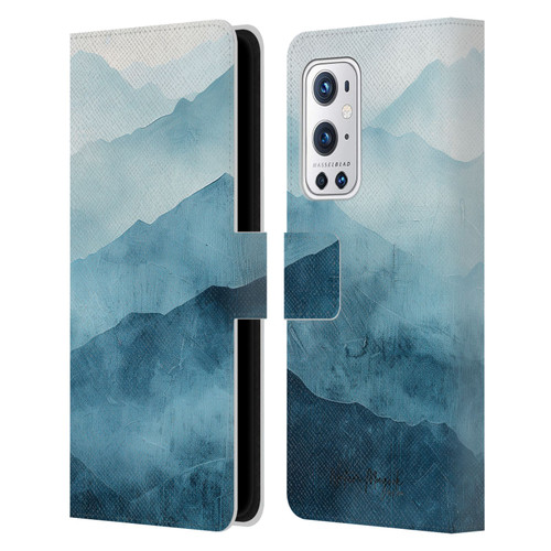 Nature Magick Fascinating Hills Blue Range Leather Book Wallet Case Cover For OnePlus 9 Pro