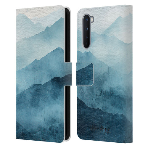 Nature Magick Fascinating Hills Blue Range Leather Book Wallet Case Cover For OnePlus Nord 5G
