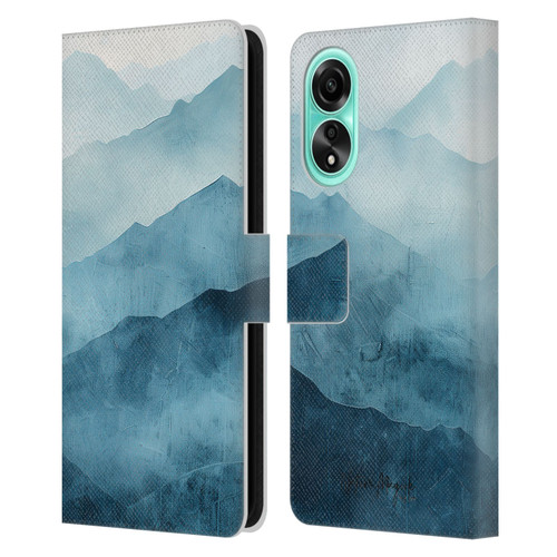 Nature Magick Fascinating Hills Blue Range Leather Book Wallet Case Cover For OPPO A78 4G