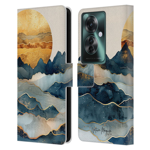Nature Magick Fascinating Hills Under The Moon Leather Book Wallet Case Cover For OPPO Reno11 F 5G / F25 Pro 5G
