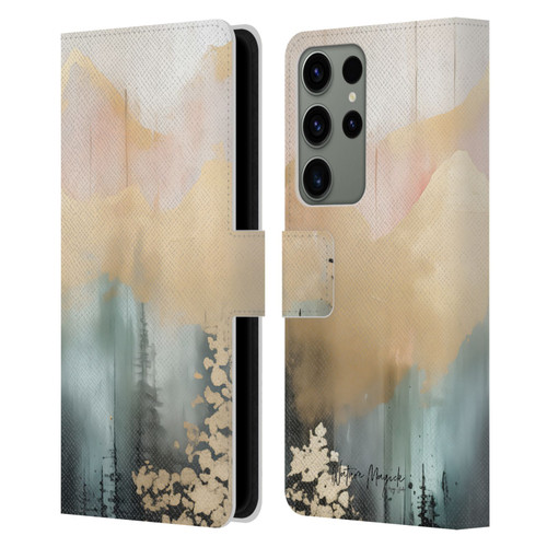Nature Magick Fascinating Hills Watercolor Leather Book Wallet Case Cover For Samsung Galaxy S23 Ultra 5G