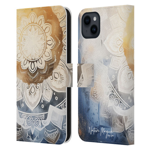 Nature Magick Lush Ring Healing Leather Book Wallet Case Cover For Apple iPhone 15 Plus