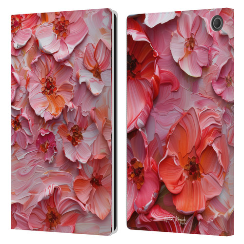 Nature Magick Paint Blobs Poppy Leather Book Wallet Case Cover For Amazon Fire Max 11 2023