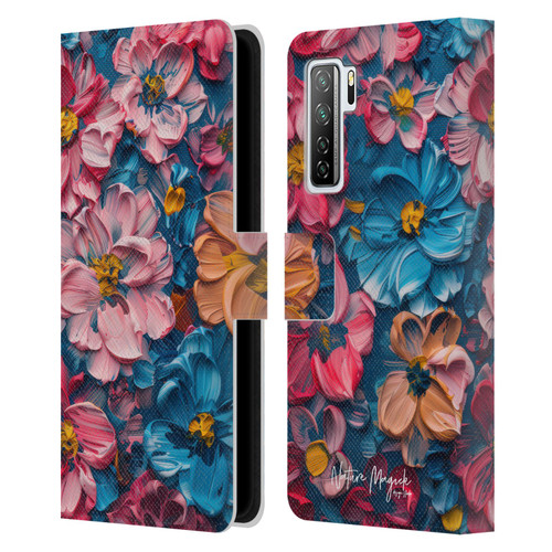 Nature Magick Paint Blobs Elegant Leather Book Wallet Case Cover For Huawei Nova 7 SE/P40 Lite 5G