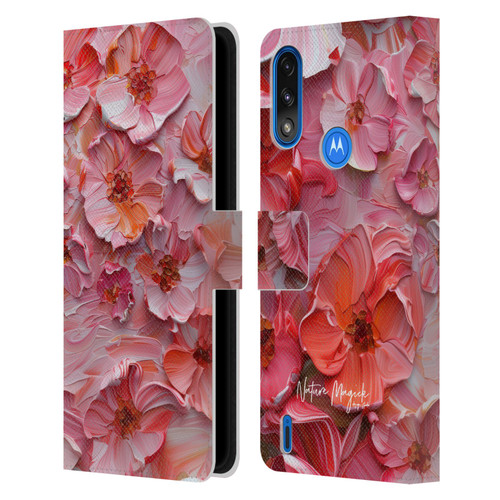 Nature Magick Paint Blobs Poppy Leather Book Wallet Case Cover For Motorola Moto E7 Power / Moto E7i Power