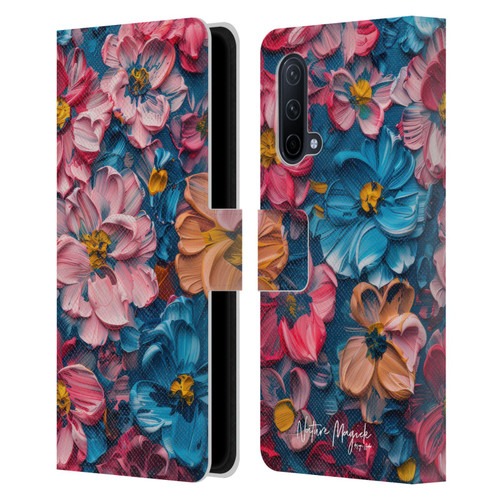 Nature Magick Paint Blobs Elegant Leather Book Wallet Case Cover For OnePlus Nord CE 5G