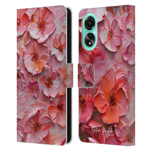 Nature Magick Paint Blobs Poppy Leather Book Wallet Case Cover For OPPO A78 4G