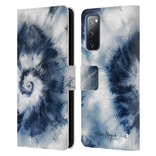 Nature Magick Shibori Tie Dye Swirl Leather Book Wallet Case Cover For Samsung Galaxy S20 FE / 5G