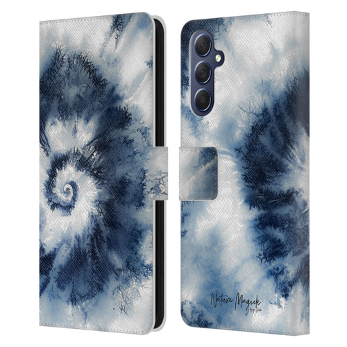 Nature Magick Shibori Tie Dye Swirl Leather Book Wallet Case Cover For Samsung Galaxy M54 5G