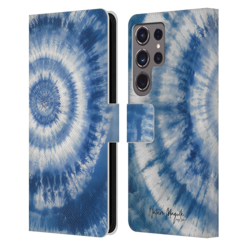 Nature Magick Shibori Tie Dye Center Leather Book Wallet Case Cover For Samsung Galaxy S24 Ultra 5G