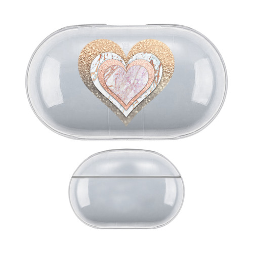 Monika Strigel Heart In Heart Pastel Marble Clear Hard Crystal Cover for Samsung Galaxy Buds / Buds Plus