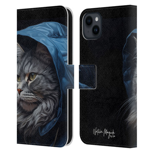 Nature Magick Various Collection Winter Cat Leather Book Wallet Case Cover For Apple iPhone 15 Plus