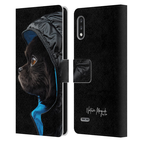 Nature Magick Various Collection Pup Stare Leather Book Wallet Case Cover For LG K22