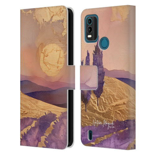Nature Magick Various Collection Mauve Land Leather Book Wallet Case Cover For Nokia G11 Plus