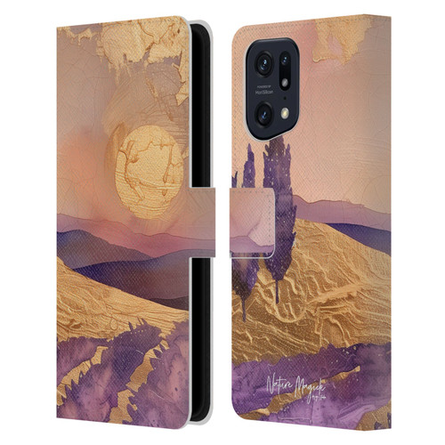 Nature Magick Various Collection Mauve Land Leather Book Wallet Case Cover For OPPO Find X5