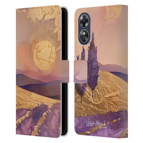 Nature Magick Various Collection Mauve Land Leather Book Wallet Case Cover For OPPO A17