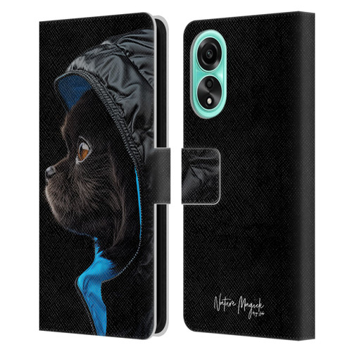 Nature Magick Various Collection Pup Stare Leather Book Wallet Case Cover For OPPO A78 4G