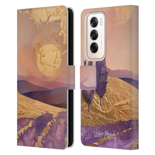 Nature Magick Various Collection Mauve Land Leather Book Wallet Case Cover For OPPO Reno12 5G