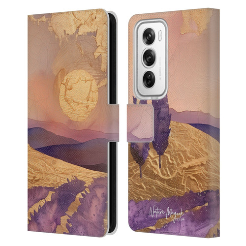 Nature Magick Various Collection Mauve Land Leather Book Wallet Case Cover For OPPO Reno12 Pro 5G