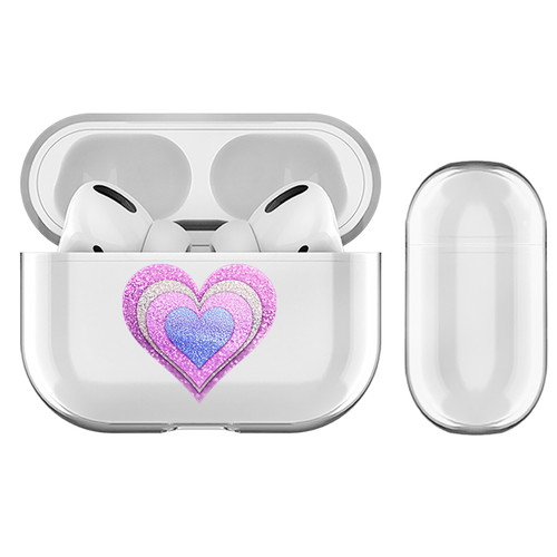 Monika Strigel Heart In Heart Purple Clear Hard Crystal Cover for Apple AirPods Pro Charging Case