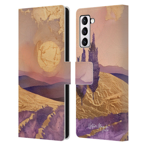 Nature Magick Various Collection Mauve Land Leather Book Wallet Case Cover For Samsung Galaxy S21+ 5G