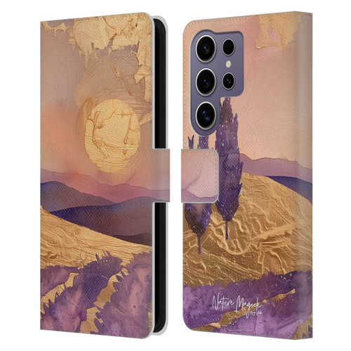 Nature Magick Various Collection Mauve Land Leather Book Wallet Case Cover For Samsung Galaxy S25 Ultra
