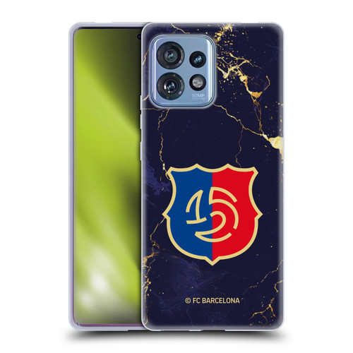 FC Barcelona 125th Anniversary Logo Marble Soft Gel Case for Motorola Moto Edge 40 Pro/Plus 2023