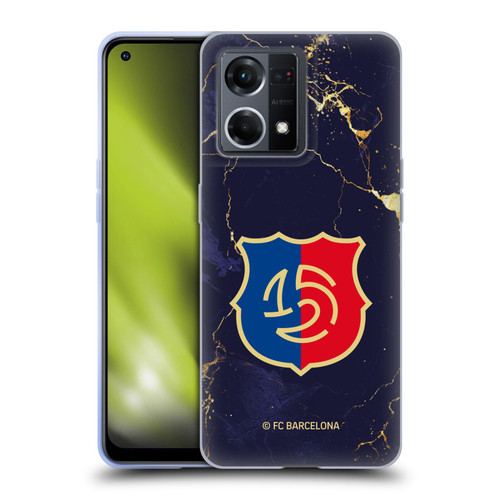 FC Barcelona 125th Anniversary Logo Marble Soft Gel Case for OPPO Reno8 4G