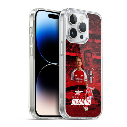 Arsenal FC 2024/25 First Team Martin Ødegaard Soft Gel Case for Apple iPhone 14 Pro & MagSafe