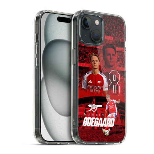 Arsenal FC 2024/25 First Team Martin Ødegaard Soft Gel Case for Apple iPhone 15 & MagSafe