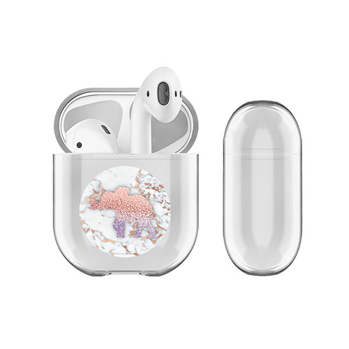 Monika Strigel Marble Elephant Marble Clear Hard Crystal Cover for Apple AirPods 1 1st Gen / 2 2nd Gen Charging Case