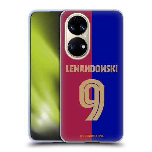 FC Barcelona 2024/25 Players Home Kit Robert Lewandowski Soft Gel Case for Huawei P50