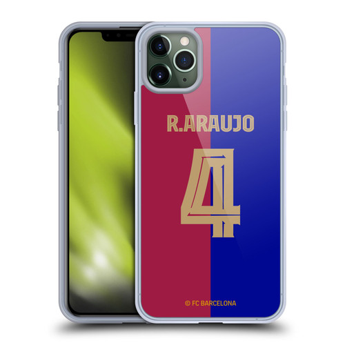 FC Barcelona 2024/25 Players Home Kit Ronald Araújo Soft Gel Case for Apple iPhone 11 Pro Max