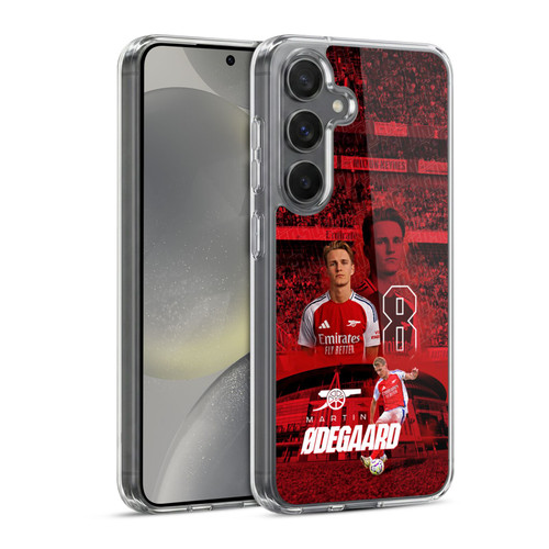 Arsenal FC 2024/25 First Team Martin Ødegaard Soft Gel Case for Samsung Galaxy S24 5G & MagSafe