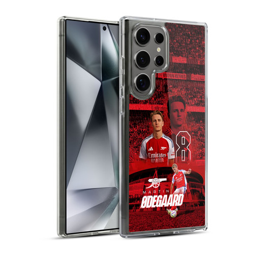 Arsenal FC 2024/25 First Team Martin Ødegaard Soft Gel Case for Samsung Galaxy S24 Ultra 5G & MagSafe