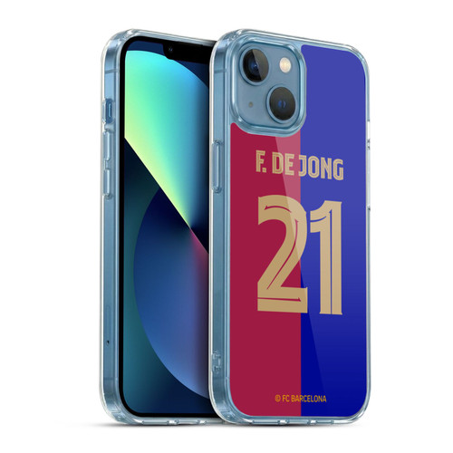 FC Barcelona 2024/25 Players Home Kit Frenkie de Jong Soft Gel Case for Apple iPhone 13 Mini & MagSafe