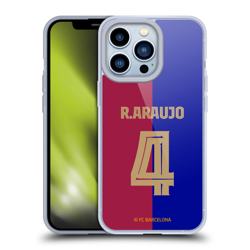 FC Barcelona 2024/25 Players Home Kit Ronald Araújo Soft Gel Case for Apple iPhone 13 Pro