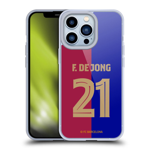 FC Barcelona 2024/25 Players Home Kit Frenkie de Jong Soft Gel Case for Apple iPhone 13 Pro & MagSafe