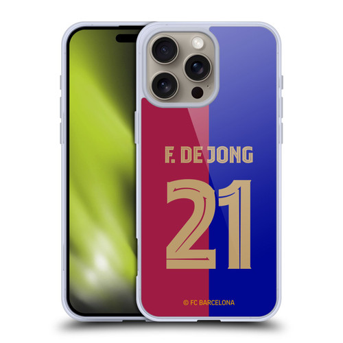 FC Barcelona 2024/25 Players Home Kit Frenkie de Jong Soft Gel Case for Apple iPhone 16 Pro Max